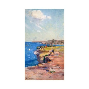 Arthur Streeton, The Blue Pacific, 1890, Lustre Canvas Print, 12" x 20" - Picture 1 of 10