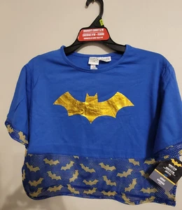 DC Bat Girl Shirt / Costume Women S/M fits up to size 8 Blue/ Gold - Picture 1 of 4