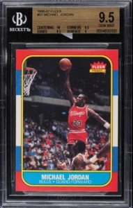 1986 FLEER BASKETBALL MICHAEL JORDAN ROOKIE #57 BGS 9.5 GEM MINT 10 CENTERING!!! - Picture 1 of 11