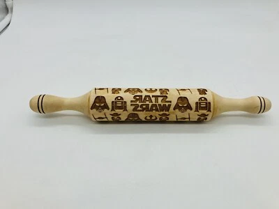 Star Wars Wooden Embossing Rolling Pin Star Wars Pattern Baking Cookie Dough - Image 1 of 4