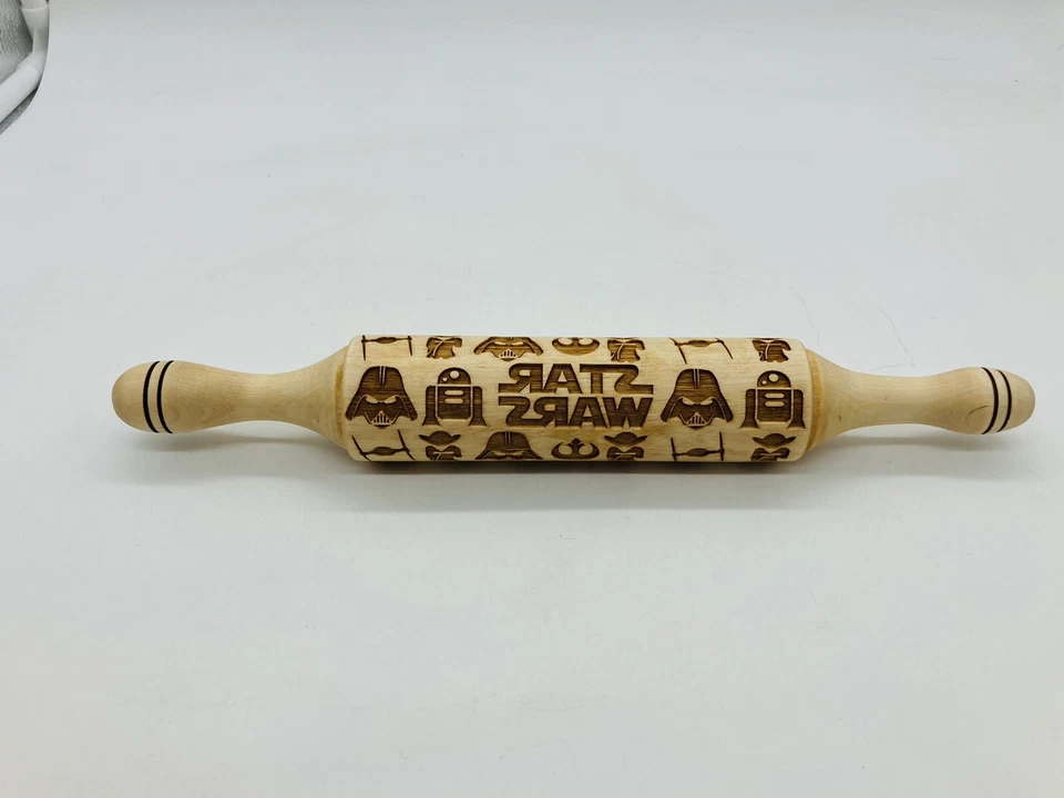 Star Wars Wooden Embossing Rolling Pin Star Wars Pattern Baking Cookie Dough - Image 1 of 4