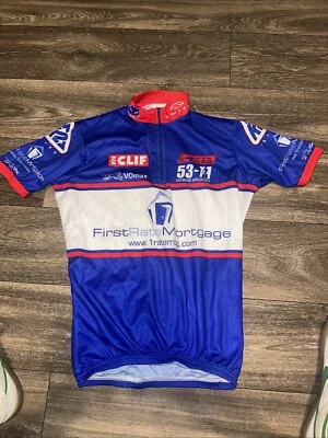 Camiseta deportiva de ciclismo VO Max vintage Clif Bar Team primera clase para hombre pequeña #FF Foto 1 de 4