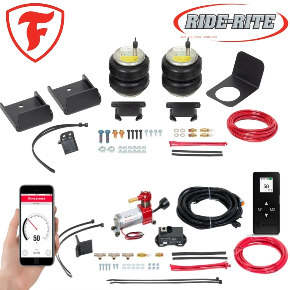 Bolsas Firestone Ride Rite + compresor inalámbrico para Silverado Sierra 1500 19-25 Foto 1 de 4