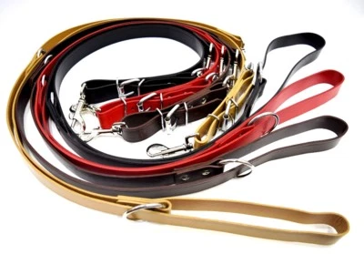 CHAMPION Strong Genuine Leather Police Style Dog Training Lead Leash