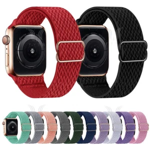 For Apple Watch Series 11 10 9 8 7 6 SE Adjustable Nylon Elastic Loop band Strap - Picture 1 of 27