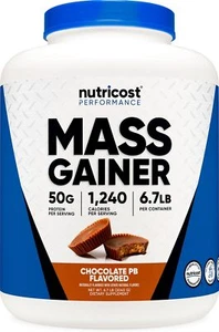 Nutricost Mass Gainer Double Chocolate Flavor 6.7 LBS 50 Grams of Protein Per... - Picture 1 of 5