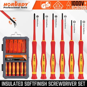 1000V 6 Mini Insulated Screwdriver Set Magnetic Tip Electrician Slotted Phillips - Picture 1 of 10