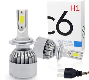 2 LAMPADINE LED C6 H1 FARI PER AUTO MOTO LUCE BIANCA 6000K LAMPADE COB 12V 36W - Foto 1 di 9