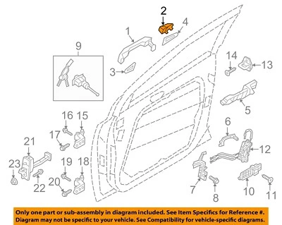 Cubierta de herrajes para cerradura de puerta delantera KIA OEM 17-22 Sportage 82652D9000 Foto 1 de 2