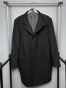 Hugo Boss Vintage Mens Wool Coat Jacket Size L - Picture 1 of 8