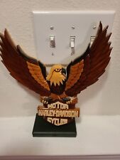 Harley-Davidson Motorcycle Wooden Eagle Wall Hanging 11 1/2" High x 10" Wide