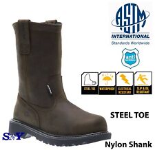 WOLVERINE 10" Waterproof Wellington Steel or Soft Toe Men's Pull-on Boots wv