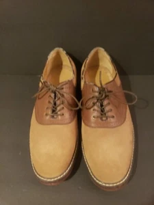 Bass Herren Schuhe Oxford-Schuhe 10.5D - 2 Tone Hellbraun Wildleder Leder Nicht-Markierung - Bild 1 von 21