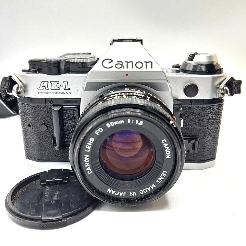 Canon AE-1 Program 35mm SLR Film Camera with 50mm Lens Kit, Tested and Working! - Image 1 of 4
