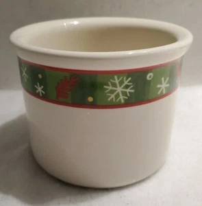 Longaberger Pottery Christmas Holiday One Pint Crock 2004 Snowflakes - Picture 1 of 3