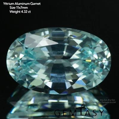 Cut stone - Paraiba YAG Czochralski (Pulled) lab grown, Oval 11x7mm 3.91-4.32ct - Image 1 of 4