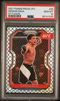  2021 Panini Prizm UFC Demian Maia Octagon /8 - PSA 10 (Pop 1) (First Year UFC) - Image 1 of 2
