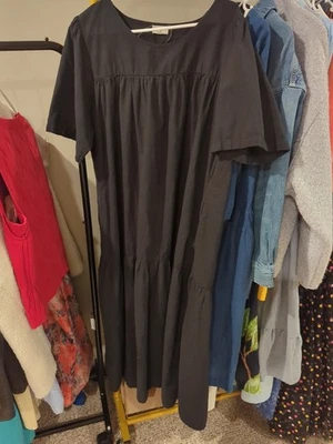 Women's Black Cotton World Market Shift Dress L-XL - Image 1 of 4