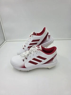 Women's 10 Adidas Purehustle 2 Low Softball Metal Cleat Red Maroon White H00986 - Image 1 of 4