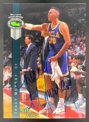 Tracy Murray 1992 Classic Four Sport Draft Pick On Card Auto Bruins/1450 Foto 1 de 2