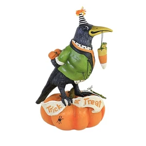 Bethany Lowe 10.00In Tricky Crow On Pumpkin, Paper, Td1189 - Picture 1 of 3