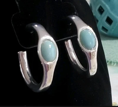   Pendientes de aro Simon Sebbag 925 topacio azul calcedonia Foto 1 de 4