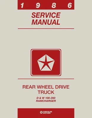 Service Manual for 1986 Dodge D/W 100-350 Truck, Ramcharger - Image 1 of 4
