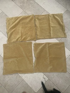 4 Retro Style Gold Velour Polyester Mix Cushion Covers Washable 58x58cm (B45 - Picture 1 of 19
