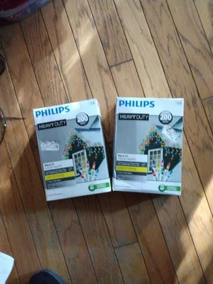2 Sets Philips Heavy Duty 200 Multi Color Icicle Lights Indoor Outdoor 13ft  - Image 1 of 4