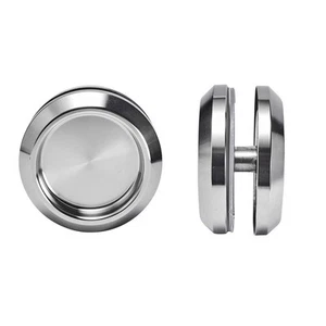 Stainless Steel Shower Glass Door Sliding Knob Bathroom Round Back-to-Back Ha... - Picture 1 of 4