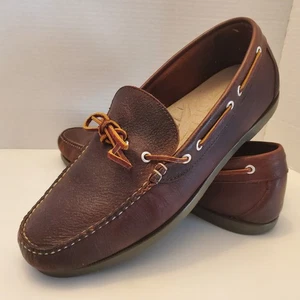 L.L Bean Men's Loafer Shoes Brown Leather Lace Moccasin Size 14 EE - Picture 1 of 12