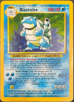 Blastoise 2/102 Base Set Holographic MP Condition - See Pictures! - Image 1 of 2