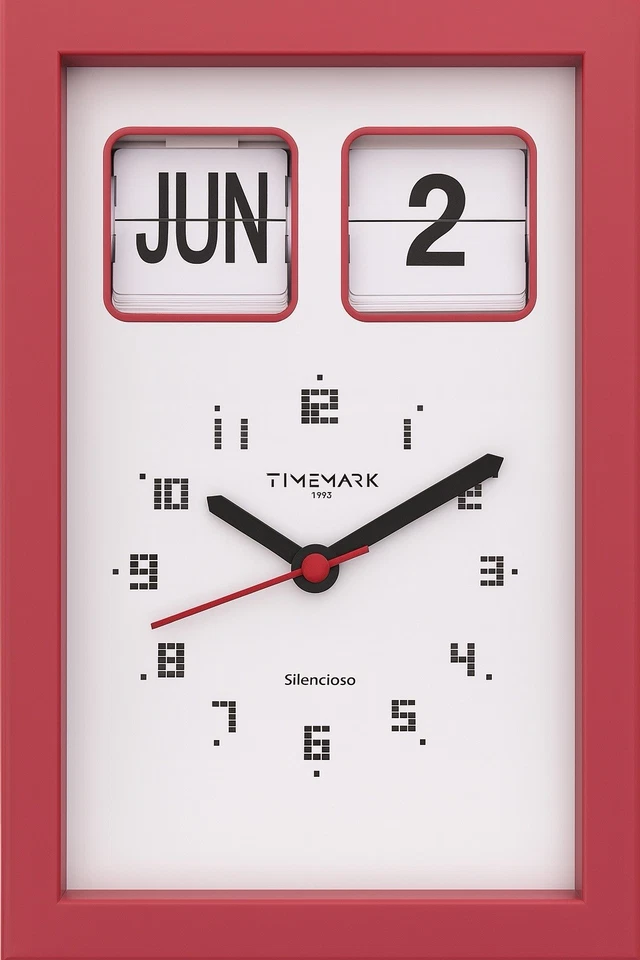 Reloj de Pared TIMEMARK con Calendario Flip y Diseño Moderno - Imagen 1 de 1