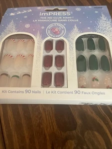 imPRESS Press on Nails Geschenkset mehrfarbig verschiedene Formen/Längen 90 Stück NEU - Bild 1 von 5