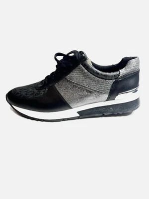 Michael Kors MK Trainer Sneakers Women’s Size 10M Shoes Metallic Black Silver - Image 1 of 4