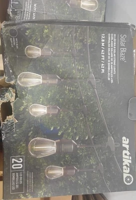 Artika Blaze 20 LED Bulb Outdoor Solar String Lights Matte Black - Image 1 of 4