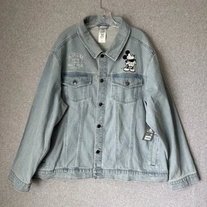 Disney Store Denim Jean Jacket Plus 3X Mickey Mouse Embroidered Patch Parks - Picture 1 of 16