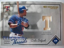 2003 DONRUSS TIMBER AND THREADS GAME BAT CARLOS DELGADO !!,BOX # 31