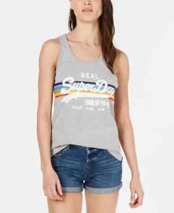 Superdry Retro Rainbow Logo Tank Top MSRP $24.50 Size 6 # 5C 2650 NEW - Picture 1 of 3