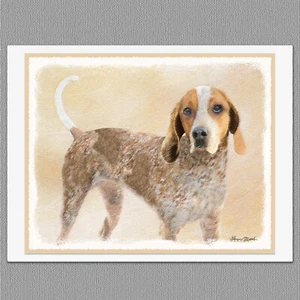 6 tarjetas de felicitación de notas artísticas en blanco American English Coonhound Dog - Imagen 1 de 1
