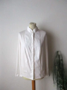 Akris Punto Designer Damen Bluse Gr. 36 - 38  weiß langarm Stehkragen - Bild 1 von 13