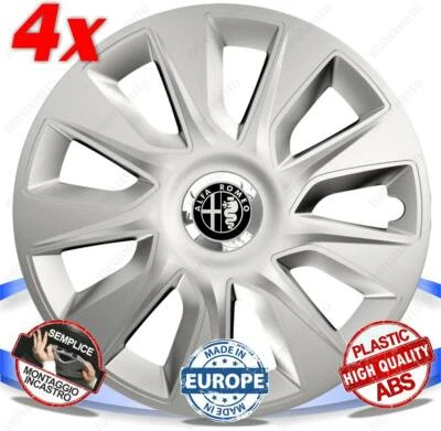 SET 4 BORCHIE RUOTA COPRI CERCHI CALOTTE 13 STRATOS SILVER PER ALFA ROMEO MITO Foto 1 de 3