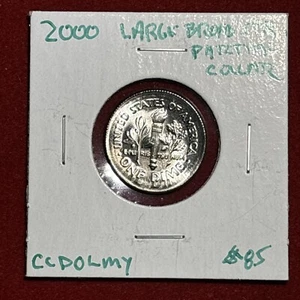2000 P Roosevelt Dime Error Large Broadstrike Partial Collar - Picture 1 of 8