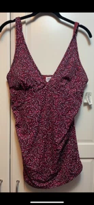 Amazon Essentials Women's Tankini Swim Top-Brick Red Leopard - Picture 1 of 3
