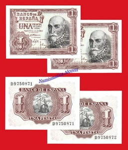 PAREJA ESPAÑA SPAIN 1 Peseta 1953 Serie D Pick 144 SC /  UNC - Picture 1 of 1