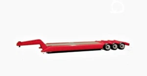 Cararama 185 Volvo Tri-axle Lowboy Trailer - Red 1/87 HO Scale (plastic) NEW - Picture 1 of 2