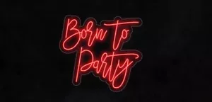 NEW "BORN TO PARTY" 26x24 LED FLEX WALL SIGN COLOR OPTIONS & REMOTE LF248 - Bild 1 von 4