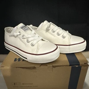 WeeStep Original Sneakers/Shoes Canvas Low Cut Top Lace Up Flat White Size US 10 - Picture 1 of 5