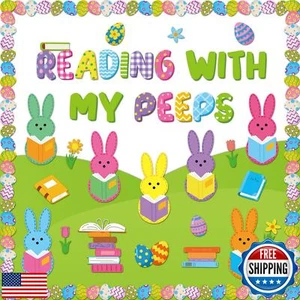 gisgfim Easter Reading Bulletin Board Decoration Set Spring Easter Bunny Egg - Picture 1 of 5
