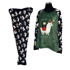 Pijama Llama Para Mujer Ropa de Dormir Navidad Talla 2X Feo Conjunto de Navidad - Imagen 1 de 7
